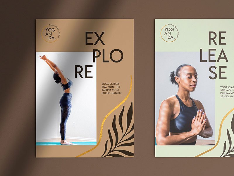 Simple yoga branding poster design