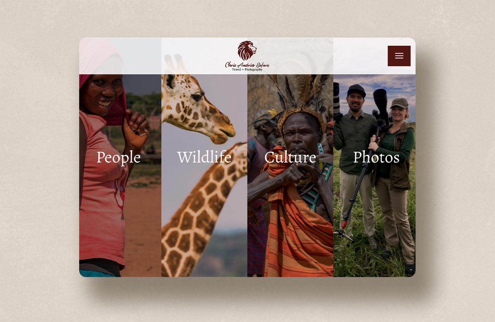 Chris Austria Safaris Website Mobile Design